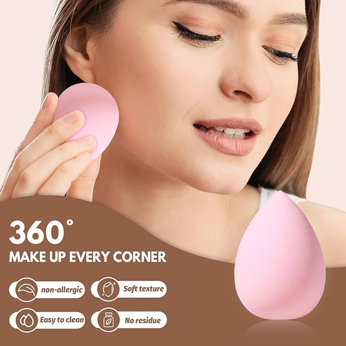 Professional Comfort Makeup Tool Set, 54pcs/set Brush & Today Sponge & Powder Puff & Headband & Brush Cleaning Bowl, Multi-sue Facial Makeup & Cleansing Accessories (pink)