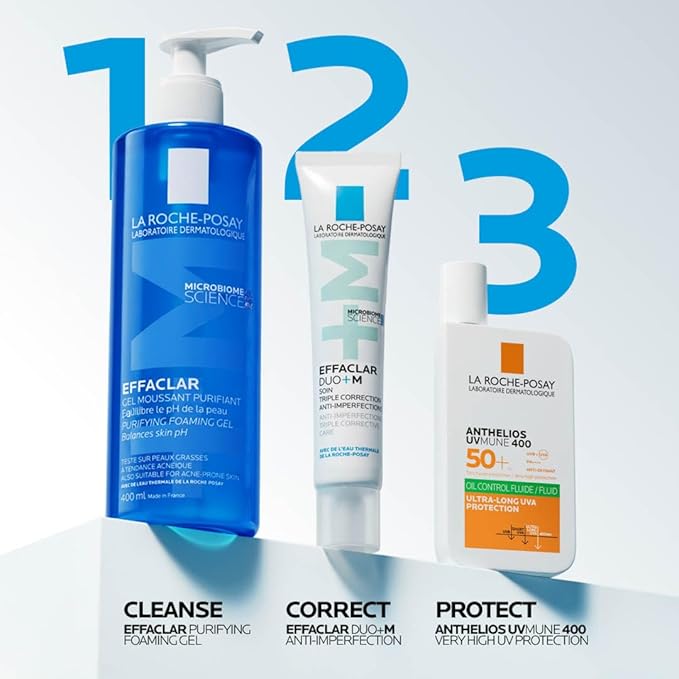 La Roche-Posay Effaclar Purifying Foaming Gel Cleanser for Oily Skin, With Zinc Pidolate To Remove Excess Oil & Shine, Alcohol Free & Oil Free, Sensitive Skin Tested