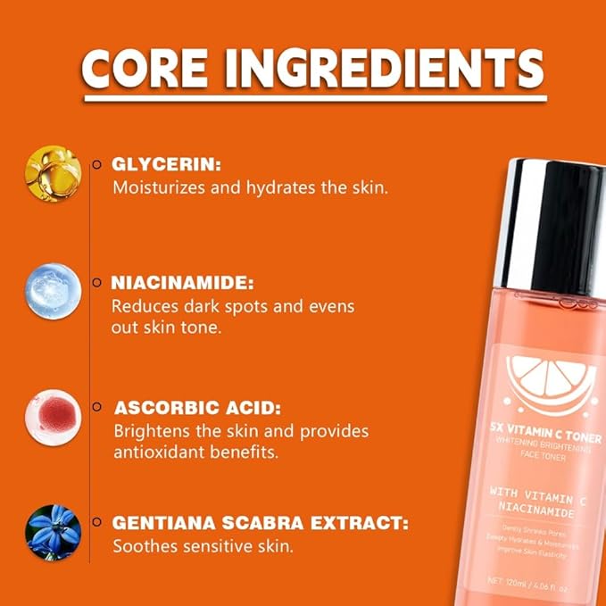 2PCS Whitening Brightening Face Toner Brightening Cream Hydration Barrier