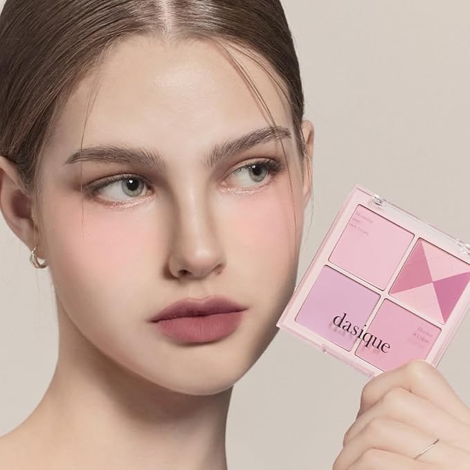 Dasique Blending Mood Cheek 05 Violet Knit l Vegan, Cruelty-Free l 4 Blendable Shades in Lightweight, Long-lasting, Smooth Powder