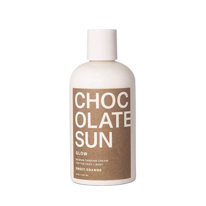 Chocolate Sun - Organic Glow Medium Tanning Cream Face & Body | Clean, Non-Toxic Sunless Tanning (Medium, 8 oz | 236 ml)