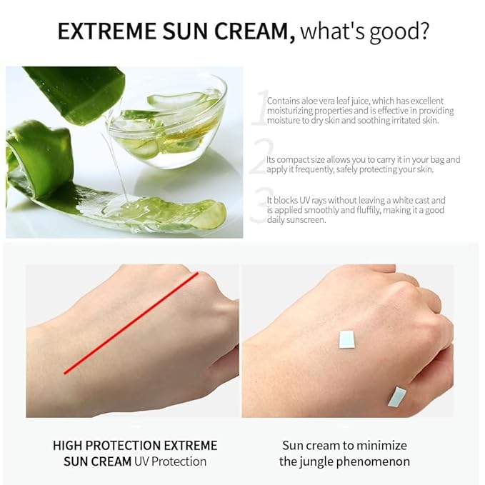 LEBELAGE High Protection Extreme Sun Cream SPF50, Korean Skin Care Face Sunscreen Moisturizer for Women, Travel Size After Sun Lotion, 1.01 fl oz