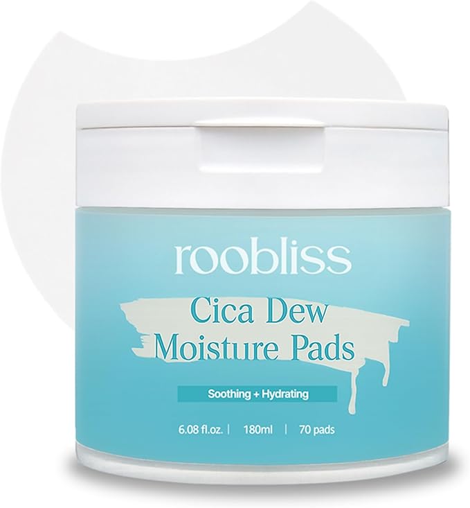 CICA Dew Moisture Pads | Cooling CICA Toner Pad for Sensitive Skin | Hydrating Soothing with Centella Asiatica Niacinamide & Hyaluronic Acid | Korean Skincare | 70 Pads (6.08 fl oz / 180 mL)