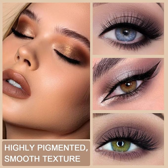 9 Colors Nude Eyeshadow Palette Makeup,Taupe Bronze Brown Matte Cream Eye Shadow,Natural Neutral Eyeshadow Palette Nude