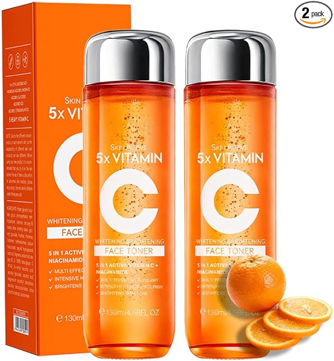 5X Vitamin C Toner, Hyaluronic Acid Facial, Suitable for Face, Arms, and Legs, Natural Ingredients, Powerfully Moisturizing, Face for Sensitive Skin (Face Vitamin C Toner for Women Anti Aging)
