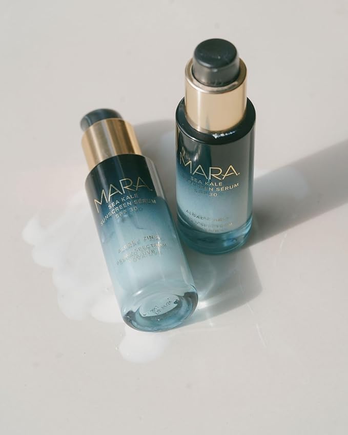 MARA Sea Kale Sunscreen Serum SPF 30 – Hydrating Face Oil Sunscreen with Zinc Oxide, Algae & Antioxidants – Broad Spectrum UVA/UVB Protection, No White Cast, Dewy Glow (1 oz / 30 ml)