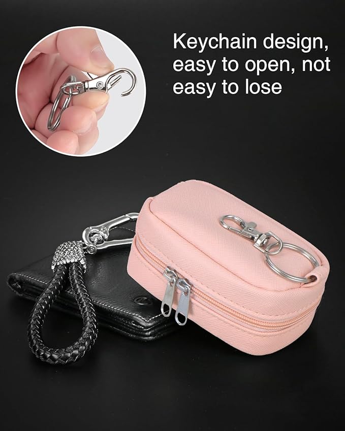 Chapstick Holder Bag Small Lip Balm Sleeve Pouch Lipstick Portable Storage Bag Lip Gloss Case With Hook Accessories