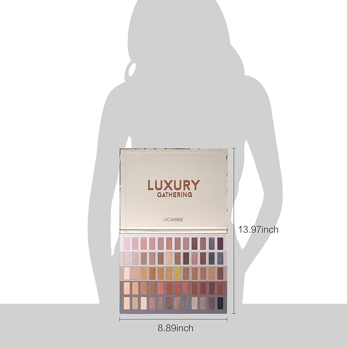 UCANBE 60 Colors Naked Eyeshadow Palette, Warm Neutral Nudes Makeup Pallet, Natural Matte Glitter Shimmer Smokey Eye Shadows Halloween Cosmetic Gift Set