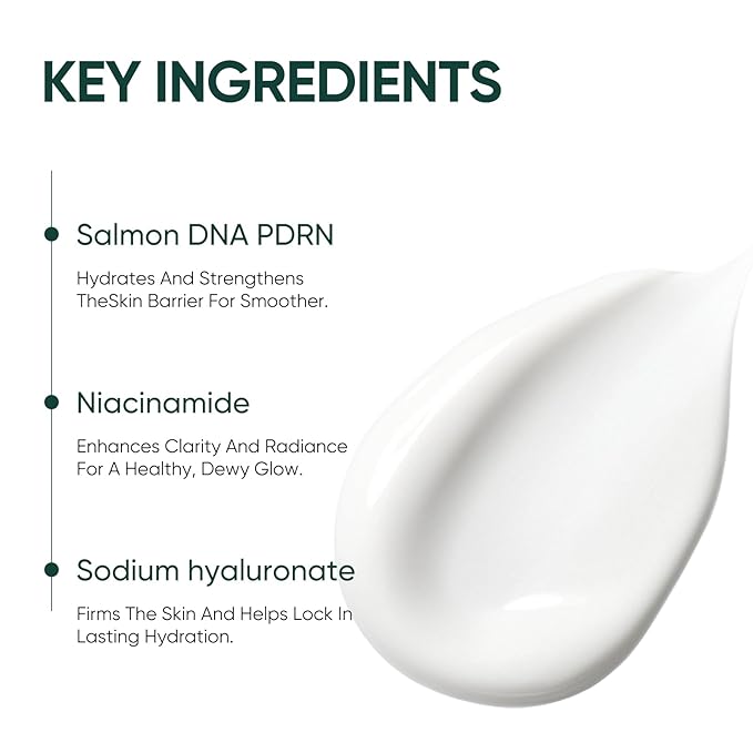 IREV PDRN Moisturizing Cream, Pure Salmon DNA PDRN Face Moisturizer, Face Moisturizer with Niacinamide Peptides, Anti Aging Face Cream for Glass Skin, Dry Skin Daily Skin Care