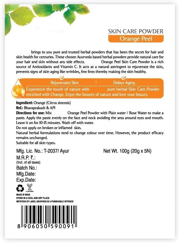 NS Orange Peel 100% Natural Skin Care Herbal Powder 100 GMS