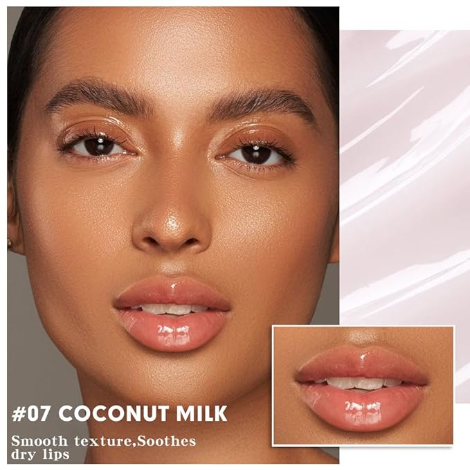 evpct Nourishing Moisturizing Tinted Lip Balm for A Sheer Tint of Color, Softens Smooths Hydrates Moisturizes Lightweight, Lip Care Gloss Plumper Stain for Women Dry & Chapped Lips, 07# COCONUT MILK