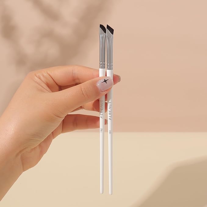 Eyeliner Brow Brush Angled Thin Gel Liner Makeup Brush Fine Point Eyebrow Brushes Flat Brow Tint Brush Kit Applicator Tool