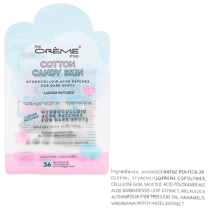 The Crème Shop Pimple Patches with Salicylic Acid Pack - Bundle with 36 Hydrocolloid Blemish Patches Infused with Witch Hazel, Made in Korea to Conceal and Heal Acne Spots | The Creme Shop Skin Care