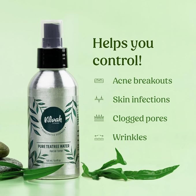 Vilvah Store Teatree Water Facial Toner, 100ml (Pack of 1)