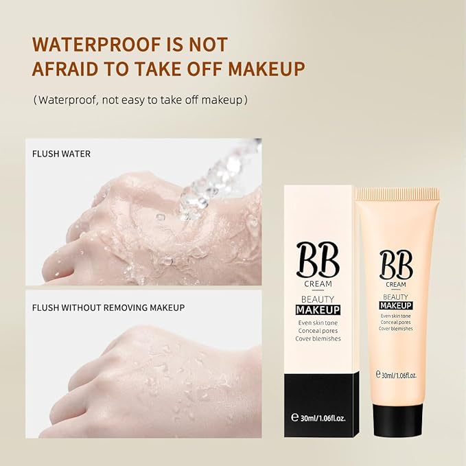 Concealer Hydrating BB Cream, BB Tinted Care Primer With Brush, Color Correcting Creams Beauty Makeup Full-Coverage Foundation & Concealer, Lightweight Fit Face Skin (#210 Medium, 1.06 oz)