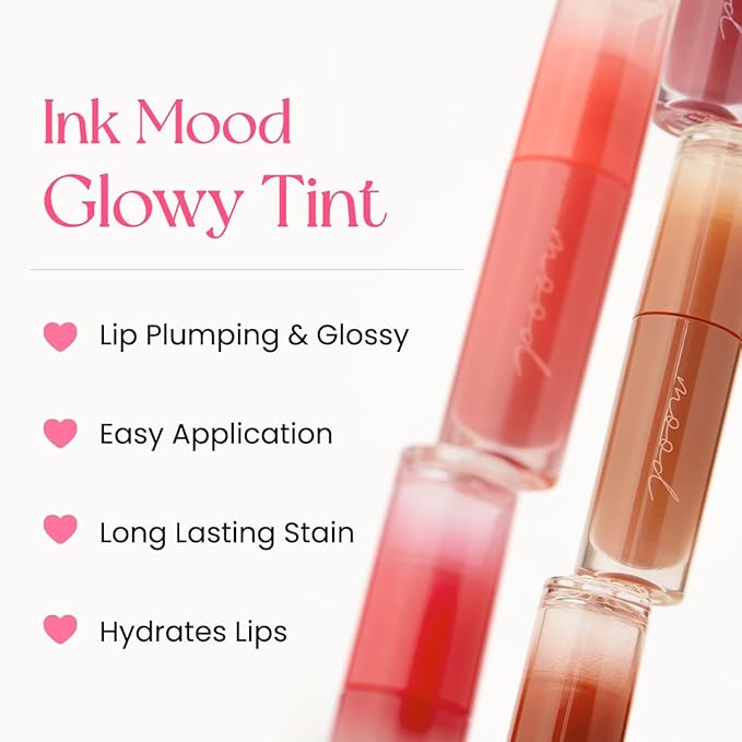 Peripera Ink Mood Glowy Tint | Lip-Plumping, Naturally Moisturizing, Lightweight, Glow-Boosting, Long-Lasting, Comfortable, Non-Sticky, No White Film (019 MAUVE CHAOS)