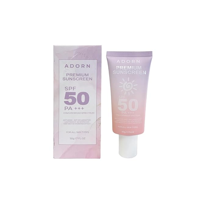 Generic ADORN Premium Sunscreen SPF 50 UVA/UVB Broad Spectrum 50ml, 1.76 Ounce (Pack of 1)