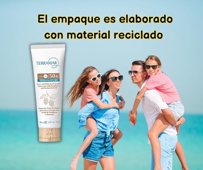 Generic Protector Solar Ecológico para Cara y Cuerpo con Aceite de Frambuesa y Maracuyá 80 g / 2,82 oz. TERRANATURE de Terramar Brands