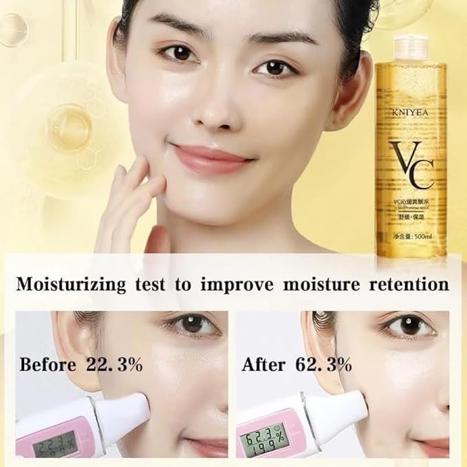VC Toner Korean, 500 ml (17.6 fl oz)- Kniyea VC Toner Intensive 𝐖𝐡𝐢𝐭𝐞𝐧𝐢𝐧𝐠, Hydrating with Hyaluronic & Centella Asiatica– Minimizes Pores & Soothes Dry (500ml)