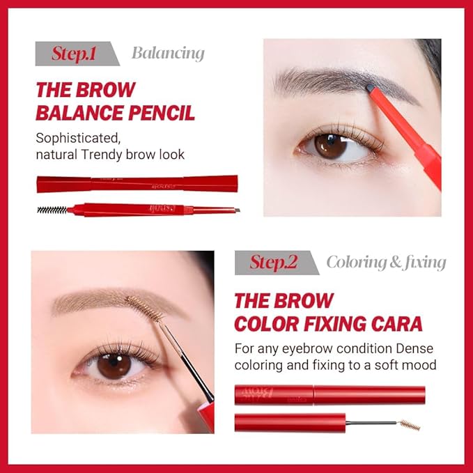 Espoir The Brow Color Fixing Cara #1 Beige 0.1 fl oz | Easy Fixing without Clumping with Skinny Brush | Long Lasting Smudgeproof Eyebrow Mascara | Soft Mood Coloring Tinted Gel | Korean Eye Makeup