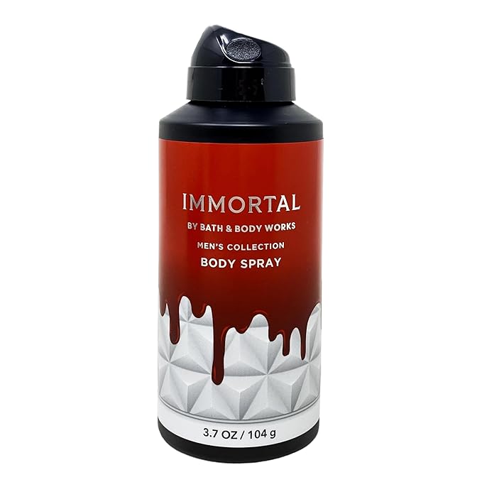Bath & Body Works Men's Collection Immortal Body Cream and Body Spray Bundle with a Cabin Spice Bar Soap - Full Size