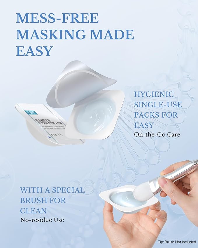 KOMFYMED Recombinant Collagen Soothing Repairing Essence Gel Mask – Calming & Hydrating Smear Face Mask with Neuro-Peptide for Sensitive Skin,Soothe Redness & Skin Discomfort (10 Single-Use Packets)