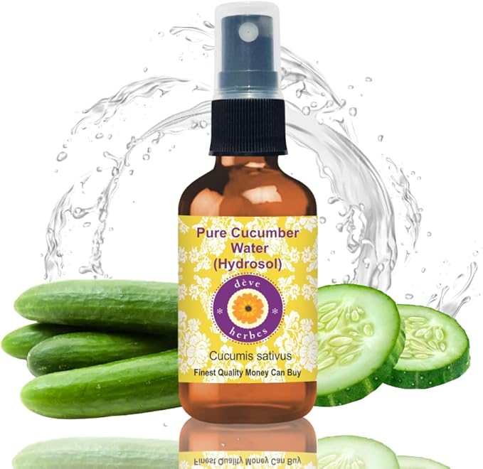 Deve Herbes Pure Cucumber Water (Hydrosol) (Cucumis sativa) 100ml (3.38 oz)