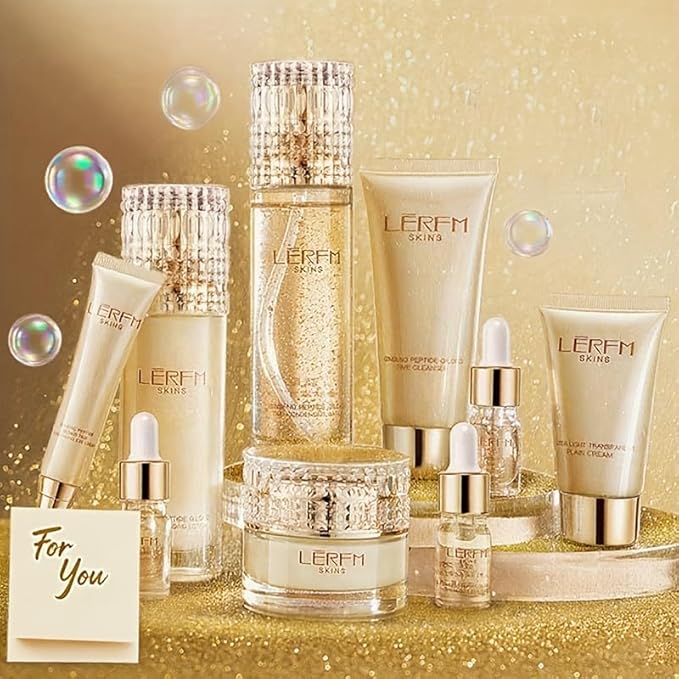 Anti Aging Skin Care Set - 10pcs - Face Skincare Kit with Collagen - Hydrating & Firming Skin, Include Toner, Serum, Lotion, Eye Cream, Face Cream, Korean -style Skincare Gift Sets for Women
