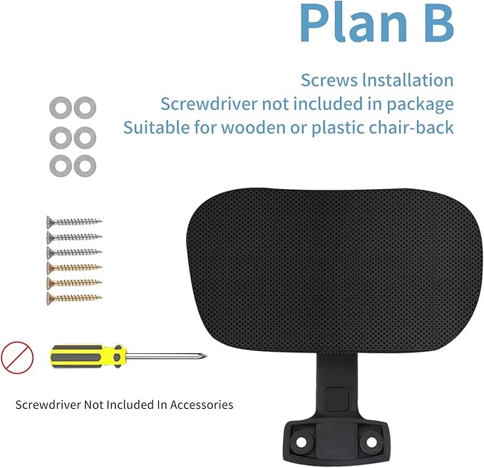 Office Chair Mesh Headrest Attachment Universal, Adjustable & Detachable Ergonomic Neck Support Cushion Clip On, Breathable Mesh Head Pillow Detachable (Sponge, Black)