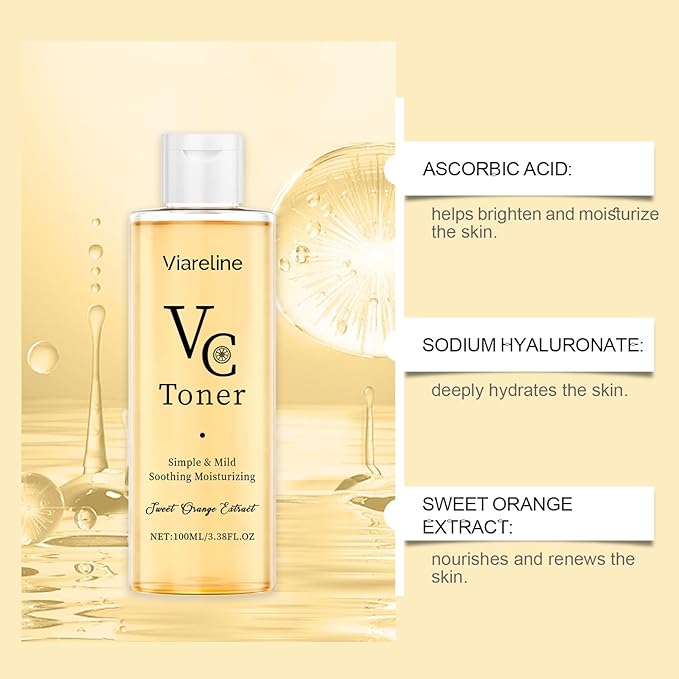 VC moisturizing Toner, Deeply Hydrating and brightening The Complexion, a Must Before Makeup, Easy to Absorb and Lock Water, Skin Care and moisturizing