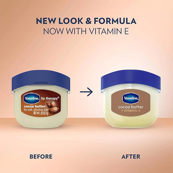 Vaseline Lip Therapy Cocoa Butter 8-Pack – Mini Lip Balms for Soft, Glowing Lips, 0.25 Oz Ea