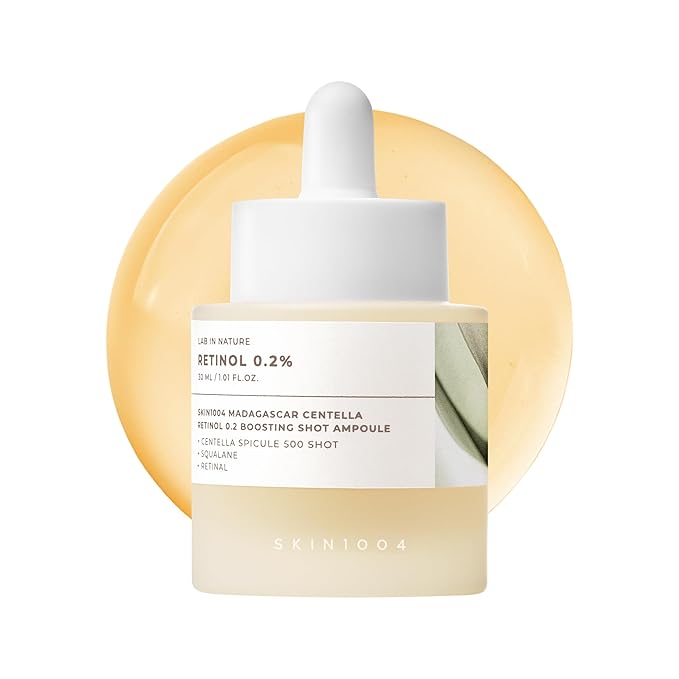 SKIN1004 Retinol 0.2% Boosting Shot Ampoule, Face Serum for Skin Elasticity, Facial Spicule Serum with Retinol & Retinal, Centella Ampoule for Fine Lines & Firmness, Korean Skin Care, 1.01fl.oz / 30ml