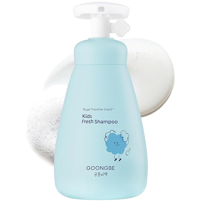 GOONGBE Kids Fresh Shampoo – Oily Scalp Deep Cleanse for Active Kids – Micellar Purifying with Moringa Extract – Silicone-Free Low pH, Allergen-Free, Korean K-Beauty Scalp Care, 10.1oz