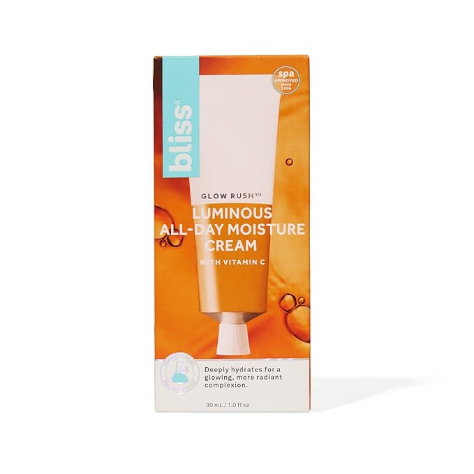 Bliss Glow Rush Vitamin C Luminous Daily Moisturizer | Brightening, Hydrating & Soothing | With Ultra-Stable Vitamin C, Vitamin E, Squalane & Shea Butter