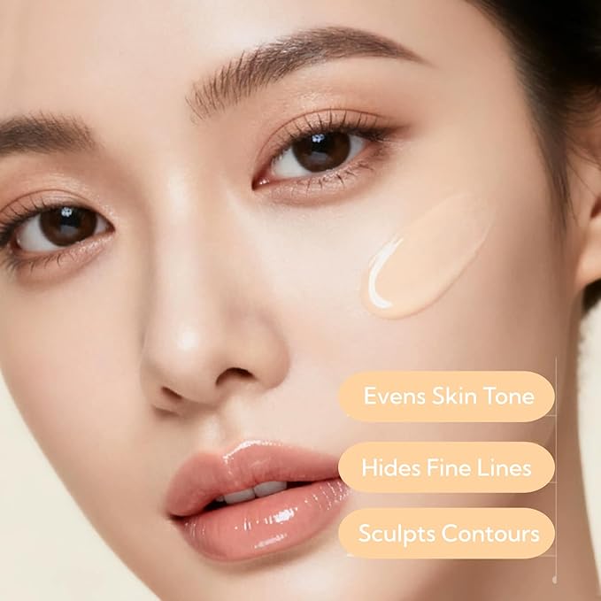 Collagen Tinted Moisturizer - Dewy Bare Tinted Foundation Hydrator Second Skin 2-Minute Natural Makeup Routine, Tinted Face Cream Lightweight Buildable Coverage Non-Greasy Glow Booster