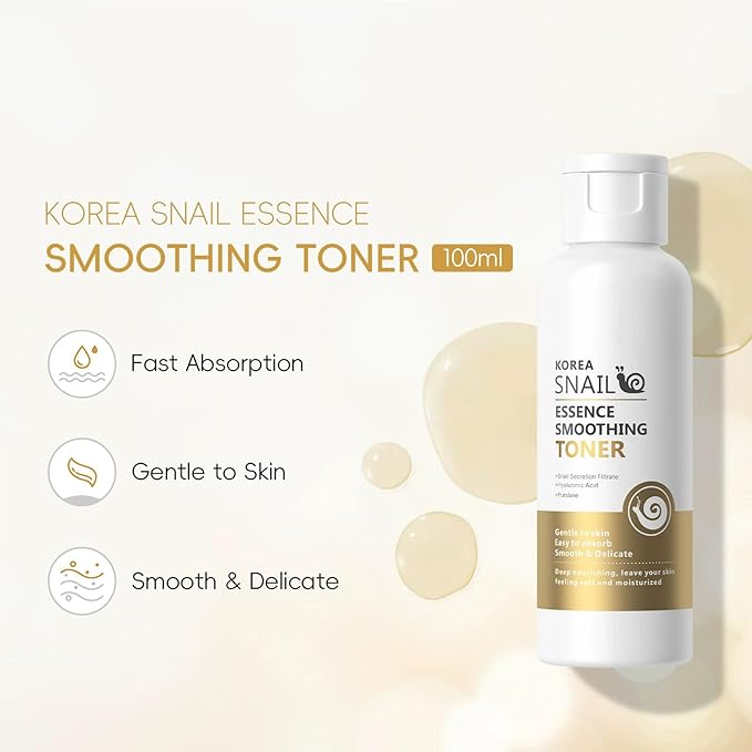 Snail Mucin Hydrating Essence Face Toner, Snail Mucin Serum, Facial Toner Skin Care Products for All Skin Types, Deep Moisturizing, Pore Minimizing, Skin Texture Refining, Elasticity Boosting, 3.53 oz