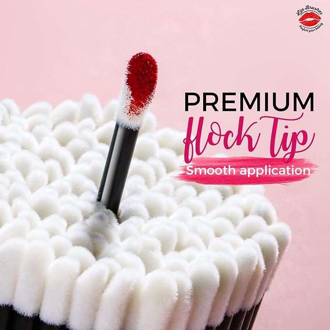 Teenitor 600 Pcs Lip Applicators Disposable Lip Wands, Lipstick Applicator Testers Lint Free Makeup Applicators, Lip Brushes Wands Makeup Tools Black