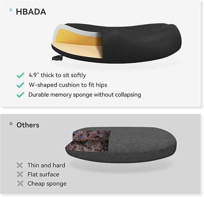 Hbada Office Desk Chair with Flip-Up Armrests and Saddle Cushion, Ergonomic Office Chair with S-Shaped Backrest, Swivel, Mesh, Black