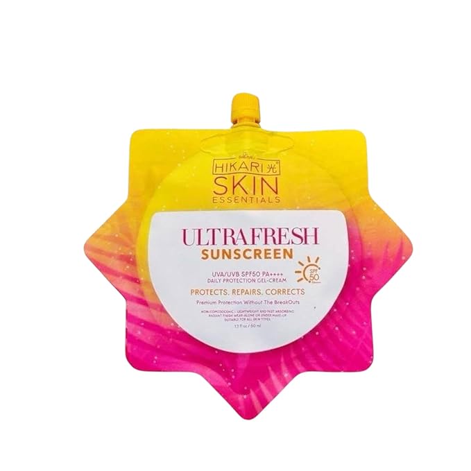 Ultra Fresh Sunscreen, SPF50 PA++++ Daily Protection Gel-Cream, Multi-Task Master for Sunburns, Wrinkles, Fine Lines with UVA/UVB Protection- 50G