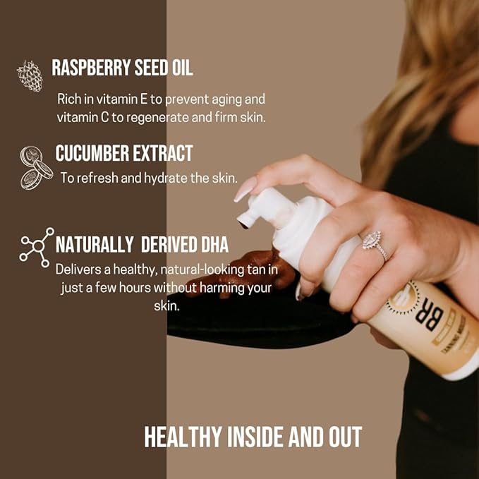 Self-Tanning Mousse – Rich Caramel Cream | Vegan & Cruelty-Free | Fast-Dry, Streak-Free, Lightweight Foam for Face & Body | Golden Undertones, Long Lasting Glow | 200ml/6.7oz
