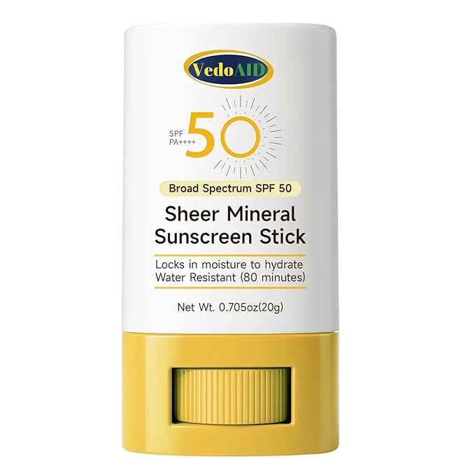 Sheer Mineral Sunscreen Stick, SPF 50 Broad Spectrum, Water Resistant, Hydrating with Vitamin E, Zinc Oxide, 0.705 oz