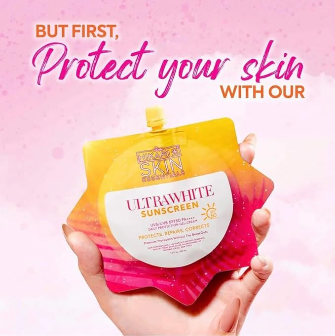 2 ULTRAFRESH SUNSCREEN by Hi Ka Ri Skin Essentials UltraWhite Sunscreen Gel-Cream SPF 50 UVA/UVB, 50ml