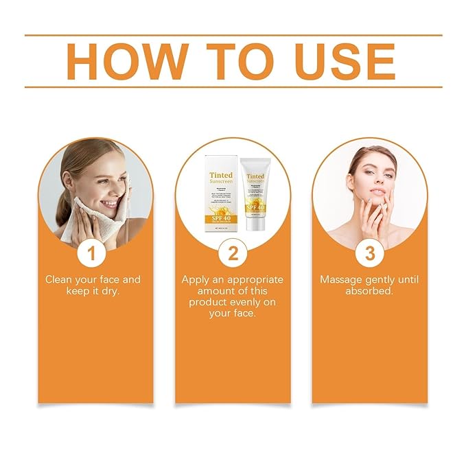 Vitamin C Sunscreen, Sunscreen SPF 40, Long-Lasting Spectrum Sunscreens UVA/UVB Protection, Waterproof & Sweat-Proof, Non-Greasy Lightweight Moisturizing Skin