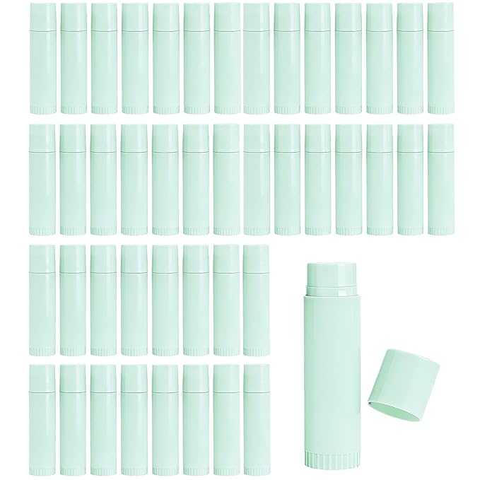 Value Pack of 100 Packs 5ml Empty Lip Balm Tubes, Leak-Proof Twist-Up Refillable Lipstick Containers for DIY Lip Balm，Lipstick, Lip Care Solid Perfume, Cosmetic Filling (Green)