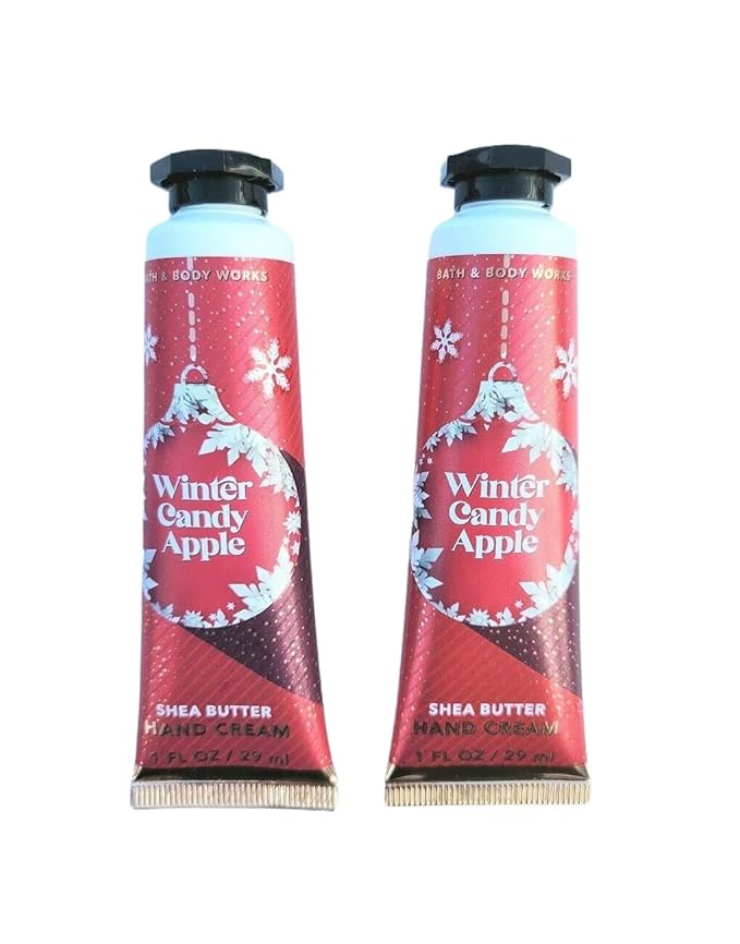 Bath & Body Works Shea Butter Hand Cream Travel Size1.0 Fluid Ounce, 2-Pack (Winter Candy Apple)