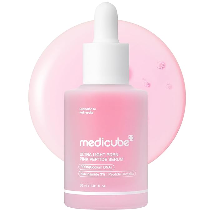 medicube Ultra Light PDRN Pink Peptide Serum | Lightweight Hydrating Serum with Salmon PDRN & Hyaluronic Acid | Fast-Absorbing Glow Care for Skin Clarity | Korean Skincare 1.01 fl. oz.
