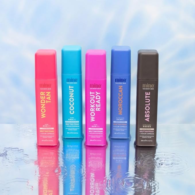 Minetan Self Tan Foam | Absolute - 1 Hour Express, Best Dark Sunless Tanning Mousse for the Darkest Bronze Skin Finish, Face & Body Fake Tanner, Ultra Hydrating Glow, Vegan & Paraben Free, 6.7 Fl Oz