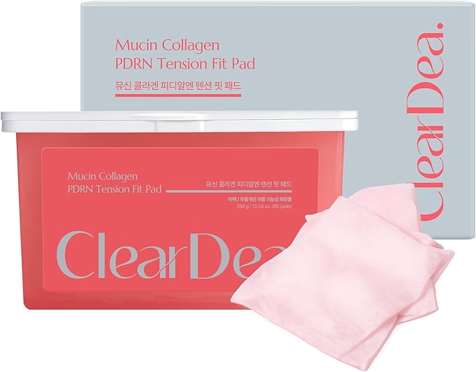 Mucin Collagen PDRN Tension Fit Pad, Cooling Stretch Face Toner Pads for Elasticity & Depuffing, Soothing Relief Korean Skincare, Valentines Day Gifts for Her