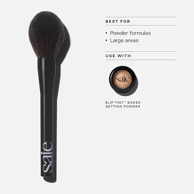 Saie All-Over Powder Makeup Brush - Large, Tapered, & Fluffy Setting Powder Brush for Lightweight, Effortless Application - Ultra-Soft, Cruelty-Free & Vegan Face Makeup Brushes (1 Count)