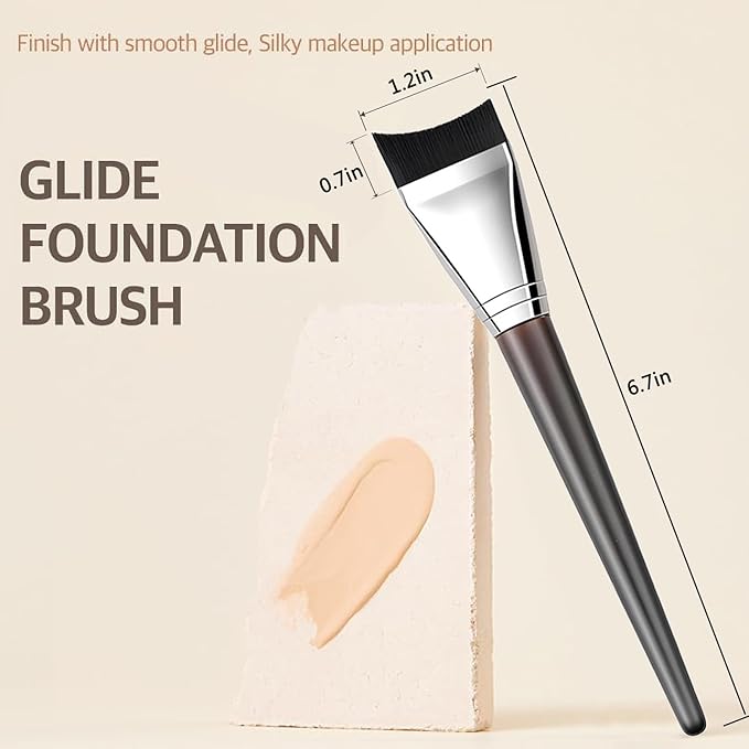 Foundation Brush, Angled Makeup Brush Ultra Thin Facial Brush Fast Flawless Face Mask Brushes for Blending Liquid Foundation, Blending Cream